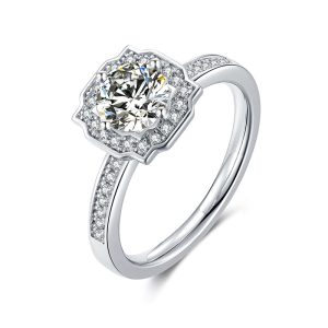 S925 Silver Crown Moissanite ring