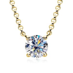 4-jaw Moissanite Necklace