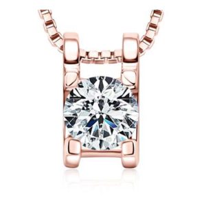 Rose Gold Moissanite Necklace