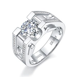 1CT men moissanite ring