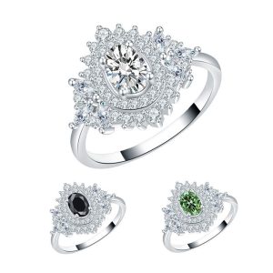 S925 5*7mm Oval 1 Carat  Moissanite ring