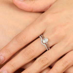 Egg Shaped Moissan Ring