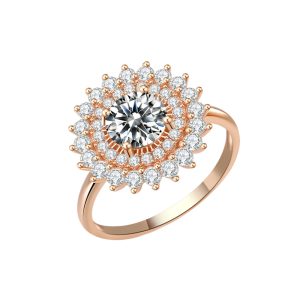 Sunflower Moissanite Ring